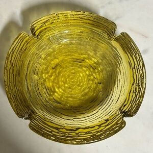 Vintage Anchor Hocking Soreno large yellow gold ashtray